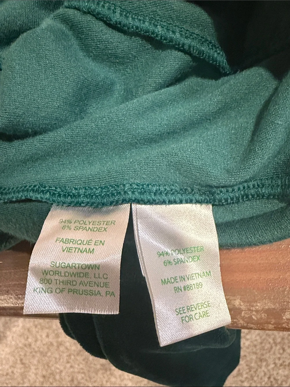 Lilly Pulitzer Emerald Green Velvet Pullover with Gold Tone Zipper